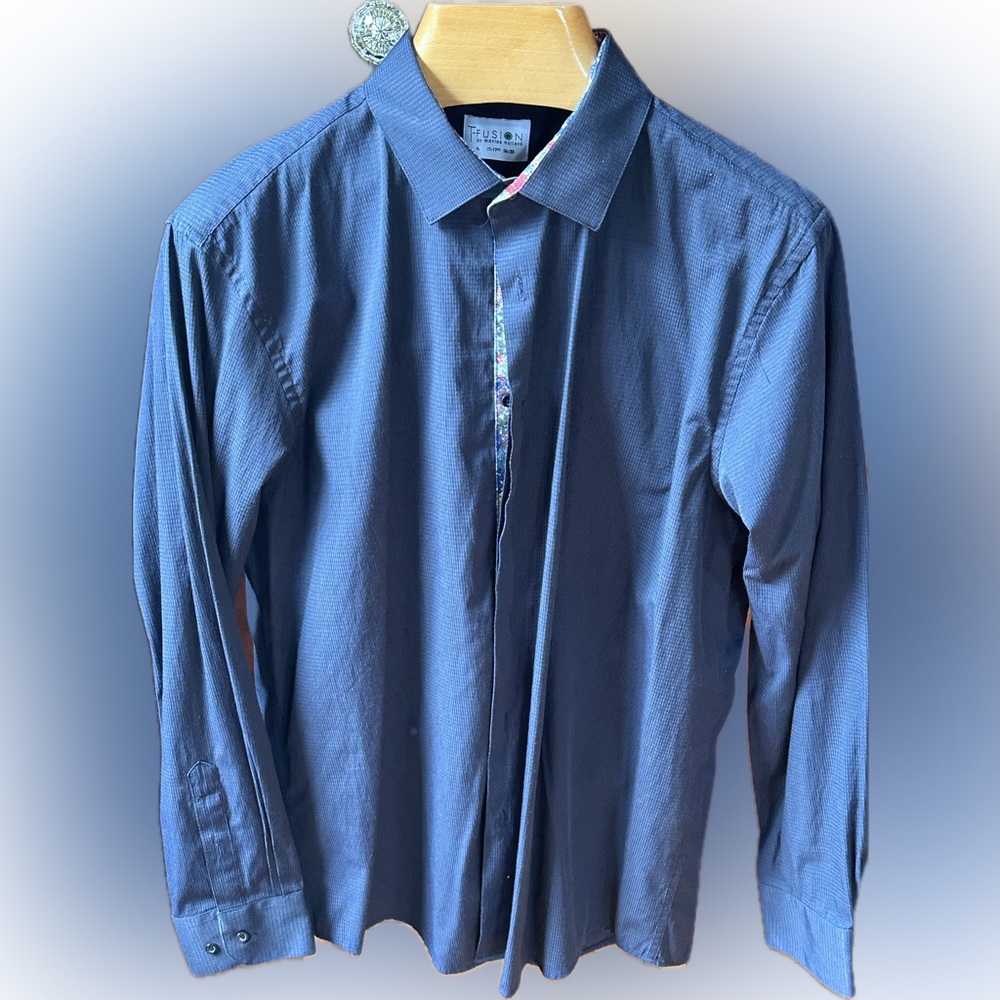 T-Fusion Men's Black Dress Shirt XL 34/35